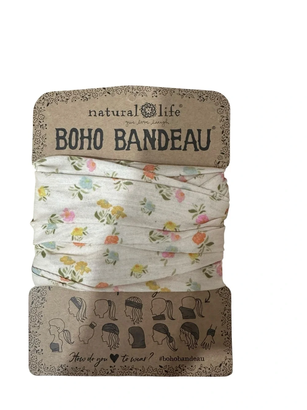 NATURAL LIFE Cream Floral Boho Bandeau Headwrap 181